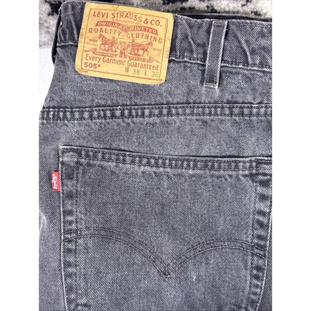 Levis 505 Jeans Mens Size 38x36 Black Straight Y2k VTG Americana Classic